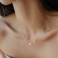 Stainless Steel Heart Pendant Letter Necklace